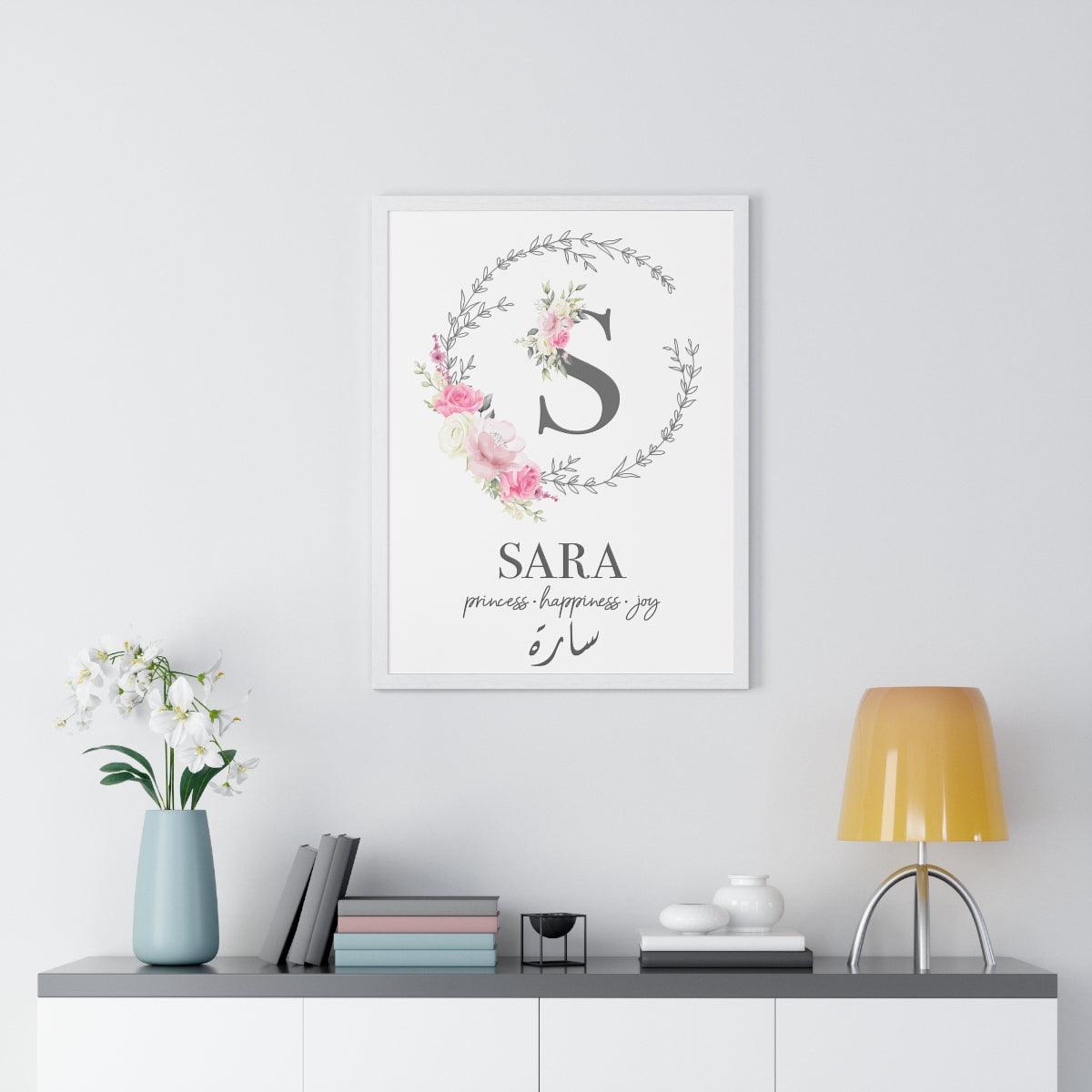 MONOGRAM INITIAL NURSERY POSTER IN PINK / GREY-2