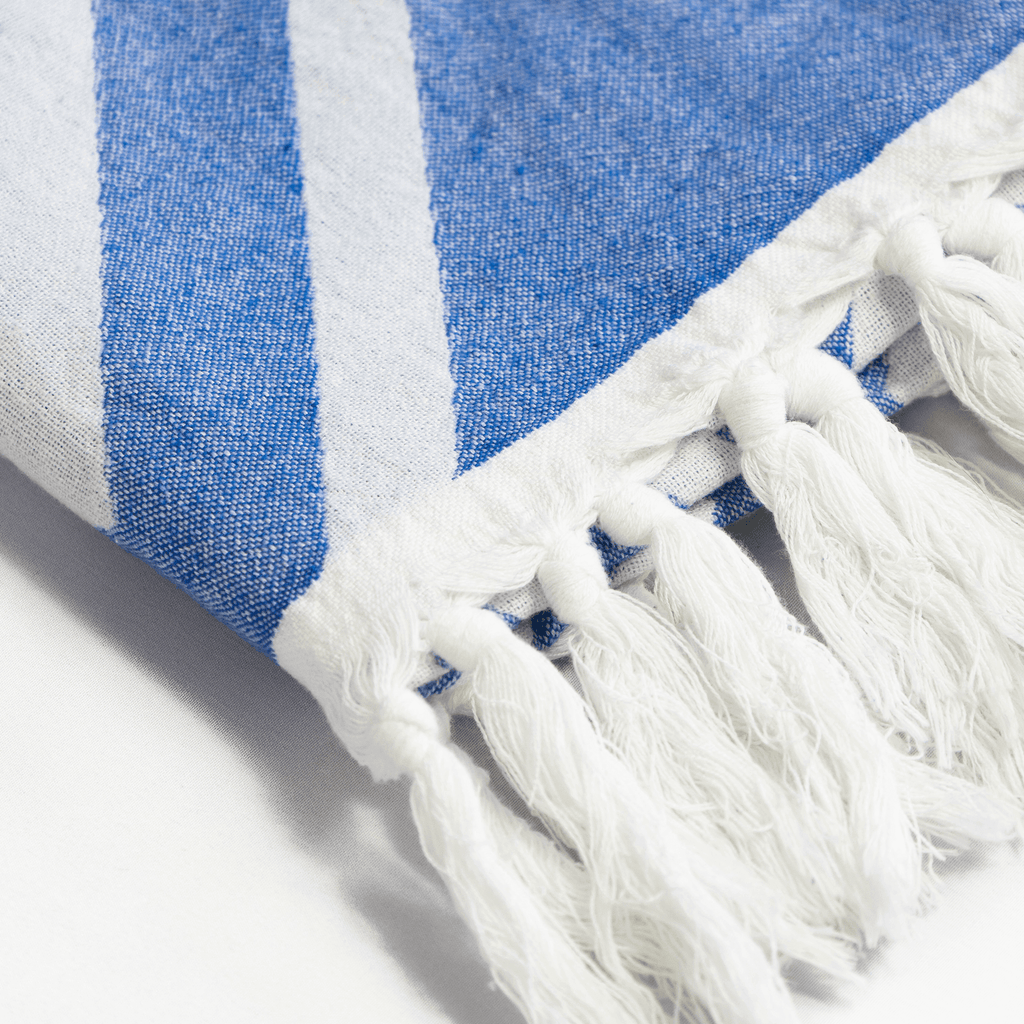 Turkish Towels Canada | Hand Towel | Blue + White-1